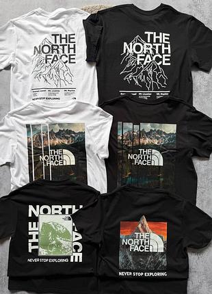 Футболки the north face білі чорні чоловічі з принтом (high quality)
