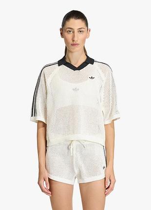 Футболка поло жіноча adidas originals knitted crochet polo оригінал