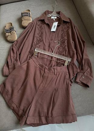 Костюм maison margiela mm6 коричневий гарний відтінок