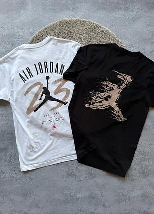 Чоловічі бавовняні футболки jordan air / flight (преміум якість)