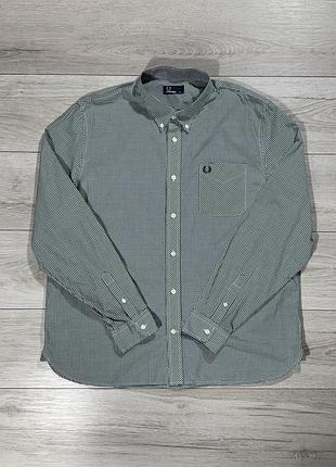 Качественная премиальная рубашка фред пери fred perry gingham 974, xxl, оригинал