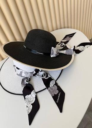 Жіноча шляпа chanel з хусткою у кольорах