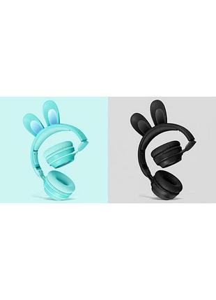 Детские беспроводные bluetooth-наушники с ушками кролика и rgb-подсветкой picun b12 4704/4705