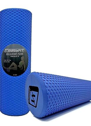 Масажний ролик easyfit ef-2030-bl, eva-піна, синій, 45×15 см - для йоги, фітнесу, реабілітації