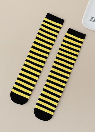 Детские носки полосатые черно-желтые 3-12 лет one size