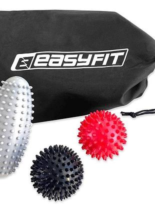Массажный набор easyfit ef-7183s 3-в-1, pvc, ролик + 2 мяча для масажа и реабилитации