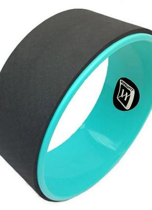 Колесо для йоги та фітнесу easyfit yoga wheel tpe ef-1824-bkm 33 см ,чорний,м'ятний
