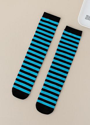 Носки детские в полоску черно-голубые 3-12 лет one size