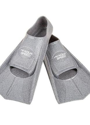 Ласти для плавання aqua speed training fins короткі тренувальні,для басейну, снорклінгу 41-42 (26-26,5 см) сірий (137-37-41-42)