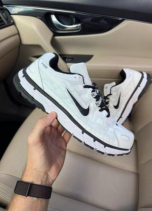 Чоловічі білі кросівки nike p-6000 white black х найк 46