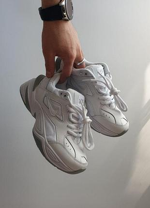 Белые кроссовки унисекс nike m2k tekno white grey х текно 42
