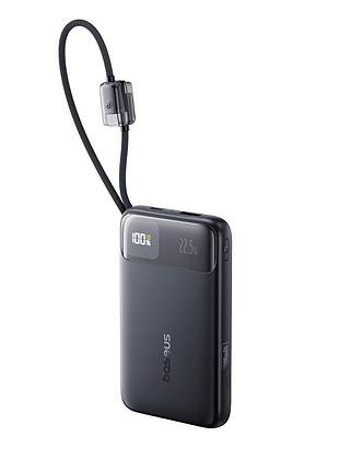 Внешний аккумулятор baseus enerfill fc11 digital display power bank with dual built-in cables 10000mah 22.5w cosmic black