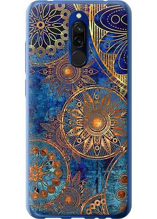 Чехол на xiaomi redmi 8 золотой узор из силикона fch_0003402
