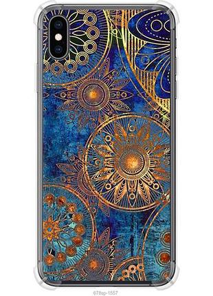 Чехол на iphone xs max золотой узор из силикона fch_0156355