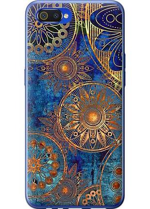 Чехол на realme c2 золотой узор из силикона fch_0156268