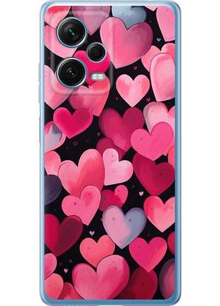 Чехол на xiaomi redmi note 12 pro+ 5g сердечки 4 из силикона fch_0158046