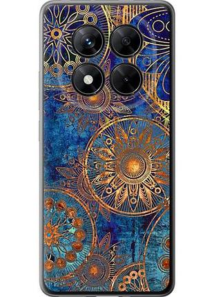 Чехол на xiaomi poco x7 золотой узор из силикона fch_0156343