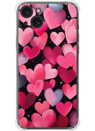 Чехол на iphone 15 plus сердечки 4 из силикона fch_0158104