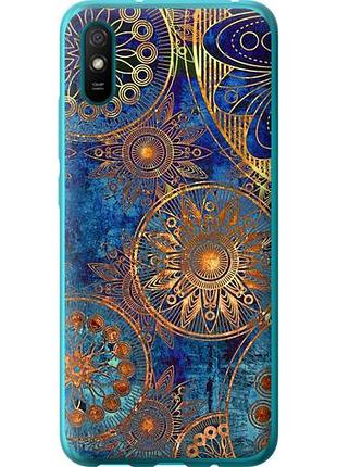 Чехол на xiaomi redmi 9a золотой узор из силикона fch_0003417