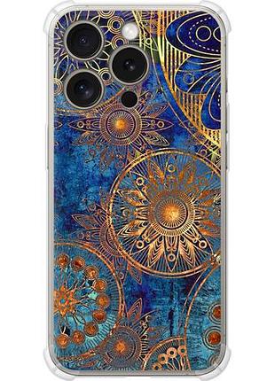 Чехол на iphone 15 pro золотой узор из силикона fch_0156338