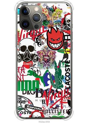 Чехол на iphone 12 pro max many different logos из силикона fch_0157245