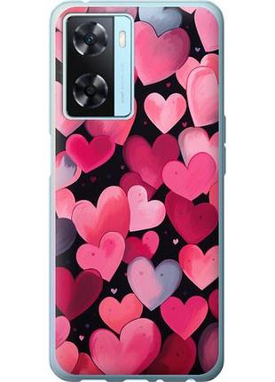 Чехол на oppo a57s сердечки 4 из силикона fch_0158026