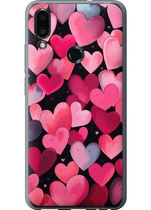 Чехол на meizu note 9 сердечки 4 из пластика fch_0158023