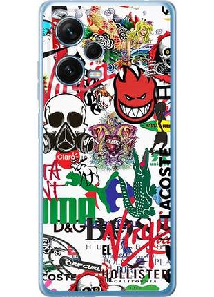 Чехол на xiaomi redmi note 12 pro+ 5g many different logos из силикона fch_0157178