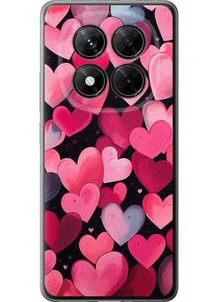 Чехол на xiaomi redmi note 14 pro+ 5g сердечки 4 из силикона fch_0158065