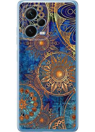 Чехол на xiaomi redmi note 12 pro+ 5g золотой узор из силикона fch_0156284