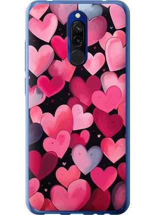 Чехол на xiaomi redmi 8 сердечки 4 из силикона fch_0019872