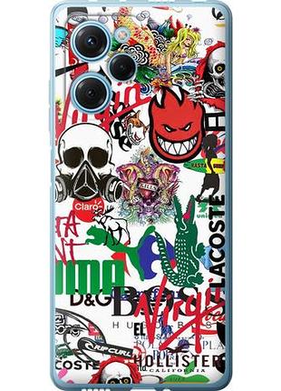 Чехол на xiaomi redmi note 12 pro speed many different logos из силикона fch_0157177