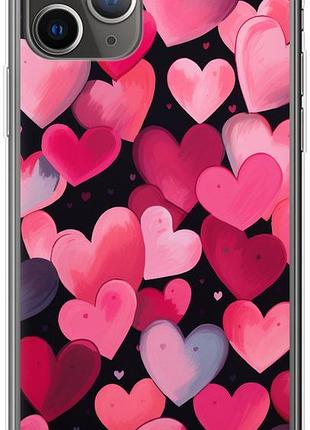 Чехол на iphone 11 pro сердечки 4 из силикона fch_0158126