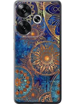 Чехол на xiaomi poco f6 золотой узор из силикона fch_0156359