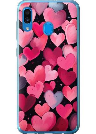 Чехол на samsung galaxy a30 2019 a305f сердечки 4 из пластика fch_0019868