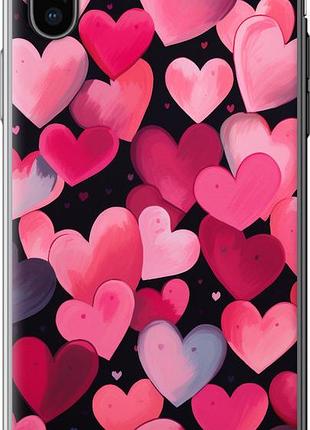 Чехол на iphone xs сердечки 4 из силикона fch_0158098