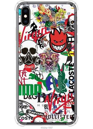 Чехол на iphone xs max many different logos из силикона fch_0157249