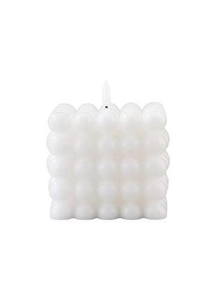 Led свеча пузырьковый куб 10×10×12 см белый livarno home