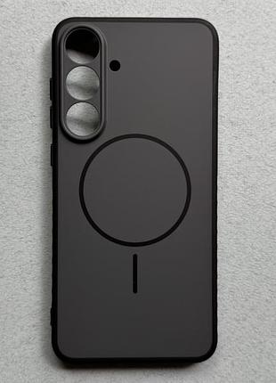 Samsung galaxy s25 fe чехол proove softline с magnetic ring чёрный с серым, с магнитами и беспроводной зарядкой