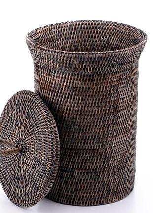 Ведерко для ванной комнаты, плетеное из ротанга, 22*35 см, nd-71011-black nai