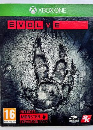 Evolve + картонный футляр, б/у, английская версия - диск для xbox one