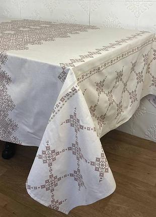 Скатертина homey vibe etno 200x220 бежева