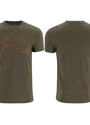 Футболка simms trout outline t-shirt loden heather l (13519-1274-40)