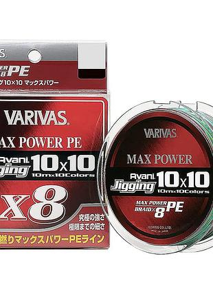 Шнур varivas avani jigging max power x8 10*10 multicolor 200m 10.8kg 0.185mm #1.2 (рб-634312)