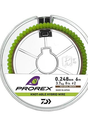 Поводочный материал daiwa prorex hybrid knotable wire brown 6m 3.7kg 0.248mm (17930-037)
