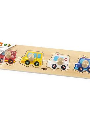 Дерев'яна рамка-вкладиш viga toys спецмашини (44535)