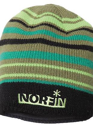 Шапка norfin вязана (зелена в смужку) xl
