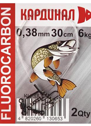 Повідець флюорокарбон тм кардинал 0,38мм/30см - 2шт.