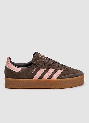 Коричневі жіночі кросівки adidas samba xlg platform wonder mauve brown pink x самба 38