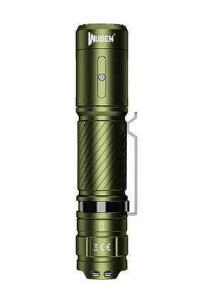 Кишеньковий ручний ліхтар wuben c3 green (1200лм, 179м, 1*18650)